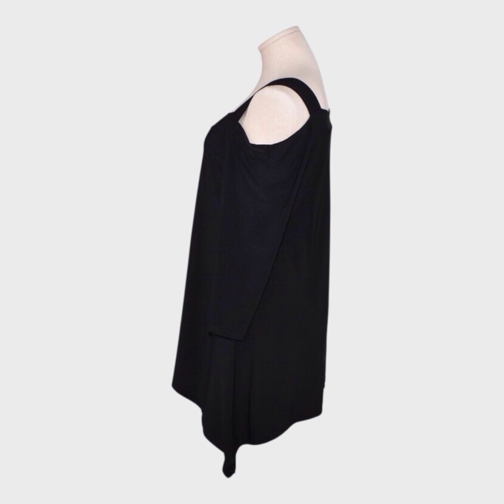 Caribe Cold Shoulder Tunic Top with Handkerchief Hem - Picture 4 of 5